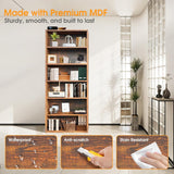 Large Bookcase, 5-Tier 63 Inch Tall Industrial Storage Wall Shelf, Display Shelf for Living room, Bedroom, Retro Brown