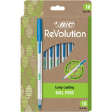 BIC ReVolution Round Stic Ballpoint Pens, Medium Point, Black