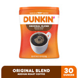 Dunkin' Original Blend Medium Roast Ground Coffee, 30 oz Canister
