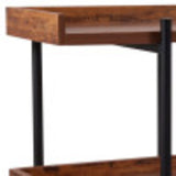 Flash Furniture Mayfair 35"H Open-Style 3-Shelf Display Unit Bookcase, Rustic Wood Grain Finish