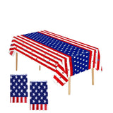 4th of July USA 250th Anniversary Plastic Tablecloth Disposable 10 Pack, Patriotic American Flag Rectangle Tab - view 3