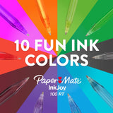 Paper Mate InkJoy 100 RT Ballpoint Pens, 1.0mm, Assorted Colors, 16-Pack