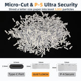 QUIETLEMON 200-Sheet Auto-Feed Micro-Cut Paper Shredder, P-5 High Security, 5.8-Gal Bin, Anti-Jam