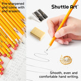 Wood-Cased #2 HB Pencils, Shuttle Art 350 Pack Sharpened Yellow Pencils with Erasers, Bulk Pack Graphite Pencils for Writing, Drawing and Sketching