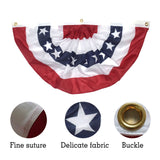 4 Pack American Flag Patriotic Bunting, 1.5x3 Ft USA Pleated Fan Flag, Red White and Blue Half Fan Banner with Brass Grommets for Outside Garden 4th of July Independence Day Memorial Day Decorations