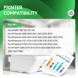 Cartuchos de tinta 65XL para HP 65, paquete de 2, negro y tricolor (DeskJet y ENVY)