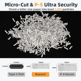 QUIETLEMON 200-Sheet Auto-Feed Micro-Cut Paper Shredder, P-5 High Security, 5.8-Gal Bin, Anti-Jam - view 5