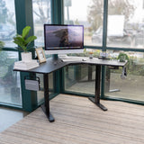 Mount-It! Eclectic Height Adjustable Corner Sit-Stand Desk, Ergonomic, New Design