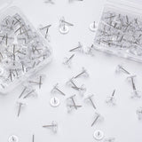 Clear Push Pins, Reusable Plastic Flat-Head Thumb Tacks for Cork Boards, Maps & Posters, 100-Count