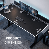BrooveWave Electric Standing Desk Adjustable, 60''x30" Sit Stand Desk with Flip-Top Cable Management for Home Office