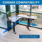 Mount-It! Eclectic Height Adjustable Corner Sit-Stand Desk, Ergonomic, New Design
