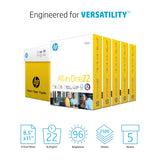 HP Printer Paper, All-in-One 22, 8.5" x 11", 22 lb, 96 Bright, White, 5 Reams (2,500 Sheets)
