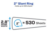Avery Heavy Duty View Binder, 2", One Touch Slant Ring, White - view 2