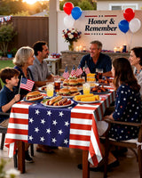 4th of July USA 250th Anniversary Plastic Tablecloth Disposable 10 Pack, Patriotic American Flag Rectangle Table Cover 54 x 108 Inch, Table Cloth for Independence Day BBQ Picnic Party