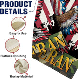 4th of July Patriotic Bald Eagle Decorative Garden Flag, America USA Army Veteran Yard Outside Home Decoration, American Burlap Outdoor Small Decor Double Sided 12 x 18
