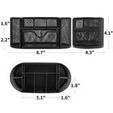 Mesh Desk Organizer with Drawer, 8 Compartments, Black - view 4