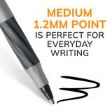 BIC Round Stic Xtra Comfort Ballpoint Pen, Bold Point, 1.2 mm, Black Ink, 24 Count