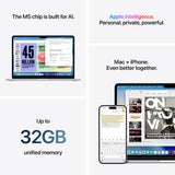 Apple MacBook Air 15-inch (M5, 16GB RAM, 1TB SSD, Midnight)