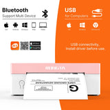 Rongta Bluetooth Shipping Label Printer, Wireless 4x6 Thermal Label Printer for Shipping Packages, Pink