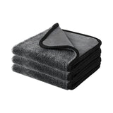 3 Pack Microfiber Car Drying Towels, Thickened Twisted Braid Design for Superior Water Absorption and Scratch-Free Cleaning, 30x40cm Gray Multi-Function Auto Detailing Cloths