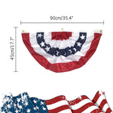 4 Pack American Flag Patriotic Bunting, 1.5x3 Ft USA Pleated Fan Flag, Red White and Blue Half Fan Banner with Brass Grommets for Outside Garden 4th of July Independence Day Memorial Day Decorations