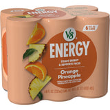V8 +Energy Orange Pineapple Energy Drink, 8 fl oz Can, 6 Pack
