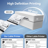 4x6 Thermal Shipping Label Printer, Bluetooth and USB, for Windows, iOS, and Android