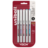 uni-ball Vision Rollerball Pens, Fine Point (5-Pack)