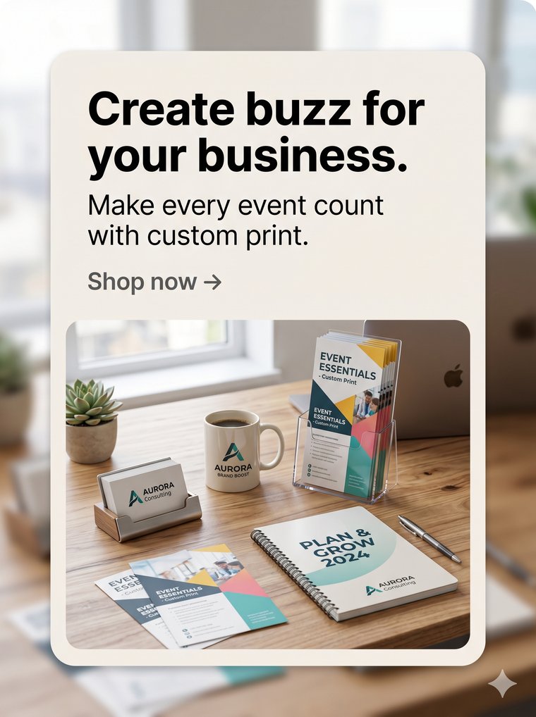 Create buzz for your business with custom print